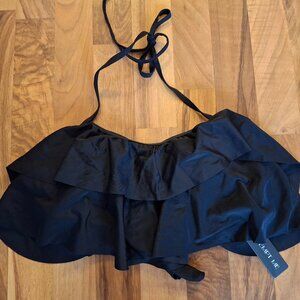 New Tempt Me Bikini Top Large Black Ruffle Halter Padded